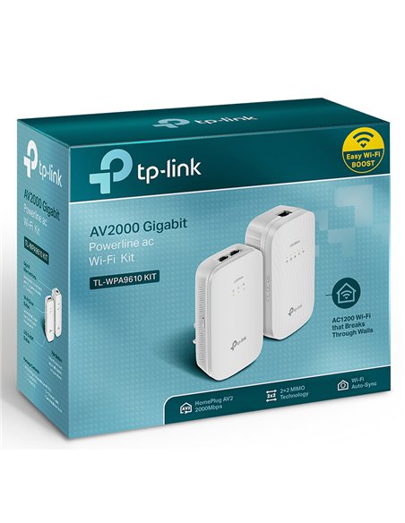 Адаптер Powerline TP-LINK TL-WPA9610 KIT, AV2000, 2000 Mбит/c, Белый