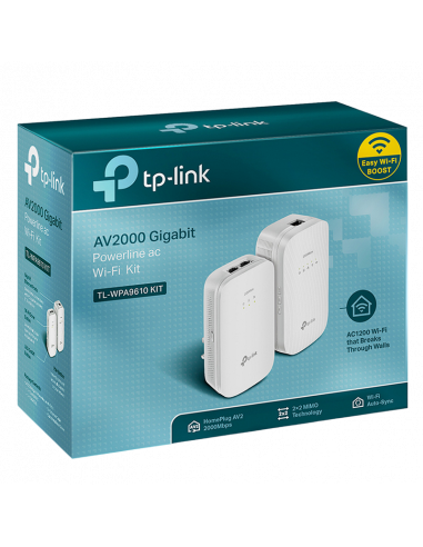 Адаптер Powerline TP-LINK TL-WPA9610 KIT, AV2000, 2000 Mбит/c, Белый