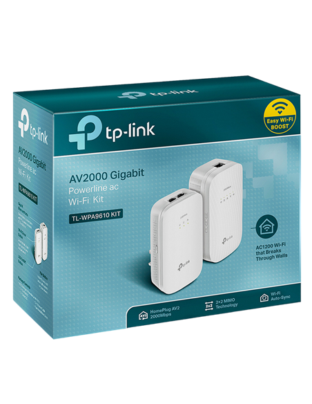 Адаптер Powerline TP-LINK TL-WPA9610 KIT, AV2000, 2000 Mбит/c, Белый