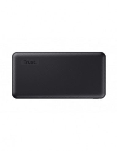 Baterii externe portabile 20000mAh Power bank-Trust Primo Eco- Black- Fast-charge with maximum speed via USB-C (15W) or USB-A (1