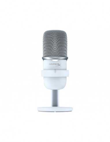 Microfoane PC HyperX SoloCast- White- Microphone for the streaming- Sampling rates: 48 44.1 32 16 8 kHz- 20Hz-20kHz- Tap-to-M