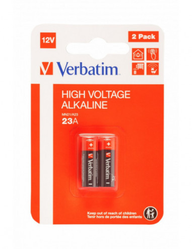 Батарейки AA, AAA - щелочные Verbatim Alcaline Battery High Voltage 12V A23 MN21- 2 Pack
