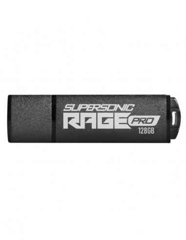 Unități flash USB 128GB USB3.2 Patriot Supersonic Rage Pro Black- Aluminum coated housing gives better thermal and solid body (