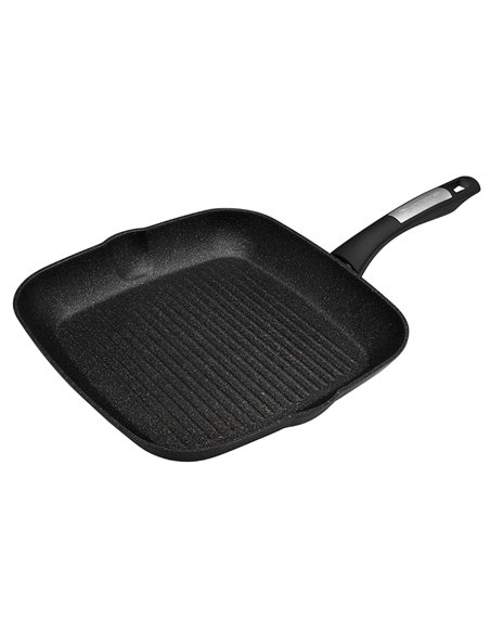 Tigaie-grill Polaris Monolit-28G, 28cm, Negru