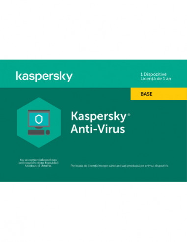 Kaspersky Kaspersky Anti-Virus Eastern Europe Edition. 1-Desktop 1 year Base License Pack- Card