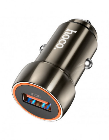 Селфи-палки с Bluetooth USB Car Charger-HOCO Z46 Blue shield- 1 x USB charger- Total output: 18W- up to PD3.0 QC3.0- Metal- Gra