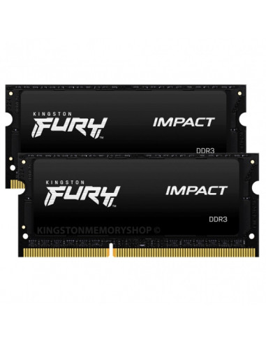 SO-DIMM DDR3/DDR2 16GB (Kit of 28GB) DDR3L-1866 SODIMM Kingston FURY Impact- (Dual Channel Kit)- PC12800- CL11- 2Rx8- 1.35V or 