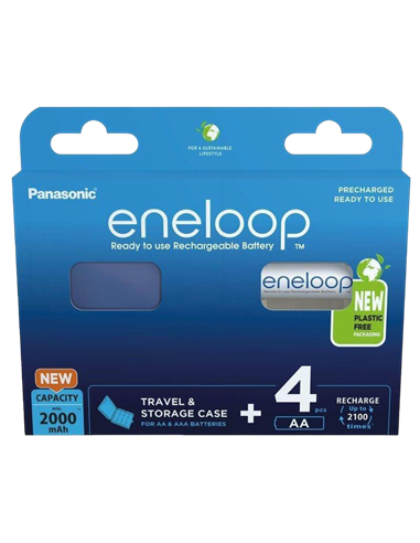 AA Eneloop 2000mAh, Blister*4, Panasonic, with Batterybox, BK-3MCDE/4CP+case