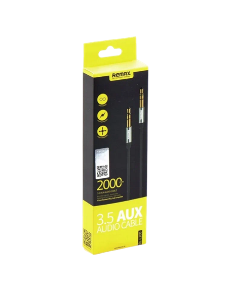 Аудиокабель Remax L200, 3.5 мм AUX - 3.5 мм AUX, 2м, Чёрный