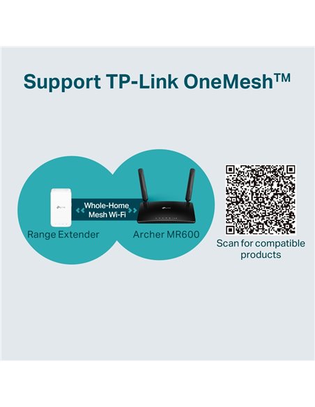 Router fără fir TP-LINK Archer MR600, 4G, Negru
