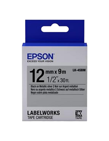 Картридж с лентой Epson LK-4SBM, 12 мм x 9 м