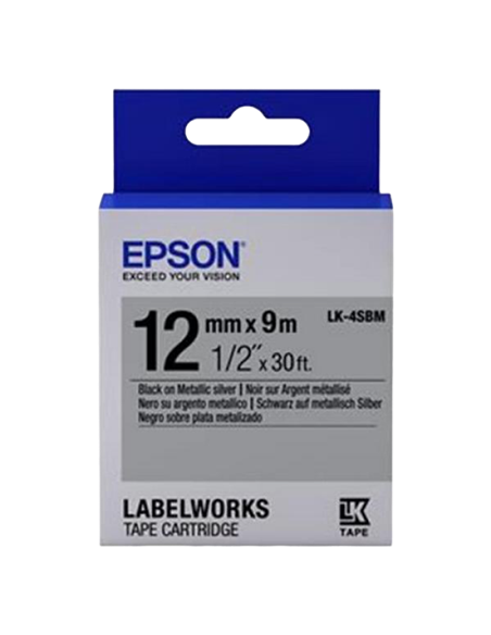 Картридж с лентой Epson LK-4SBM, 12 мм x 9 м