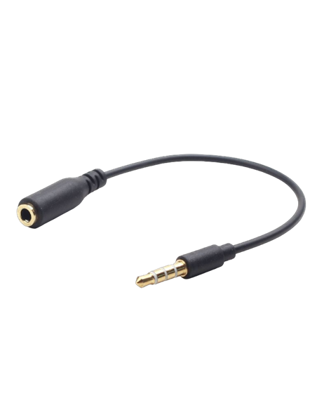 Аудио адаптер Cablexpert CCA-419, 3.5mm 4-pin (M) - 3.5mm 4-pin (F), 0,18м, Чёрный