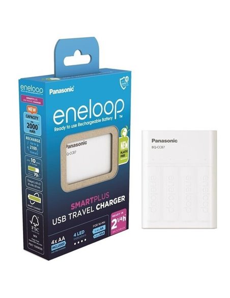 Încărcător Acumulatori Panasonic K-KJ87MCD40USB, Alb