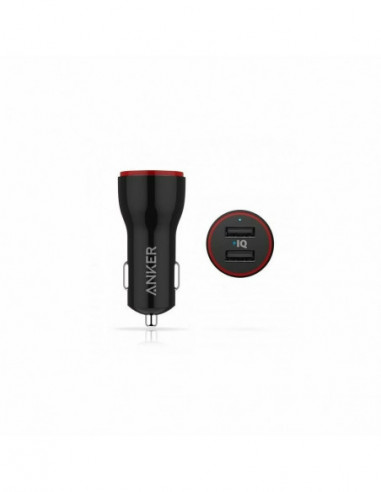 Bețe pentru selfie cu Bluetooth USB Car Charger-Anker PowerDrive 2- 2-port USB car charger- PowerIQ- 24W- black