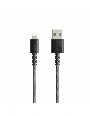 Cabluri USB, periferice Cable Type-A to Lightning-0.91 m-Anker PowerLine Select+ USB-A LGT- Apple official MFi- 0.91 m- 30.000-b