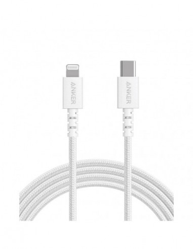 Cabluri USB, periferice Cable Type-C to Lightning-1.8 m-Anker PowerLine Select+ USB-C LGT- Apple official MFi- 0.91 m- 30.000-be