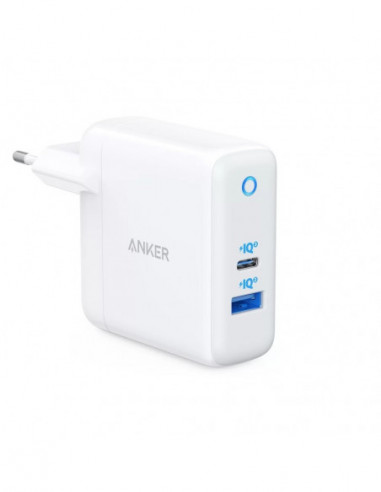 Încărcătoare fără fir USB Charger Anker PowerPort PD+ 2- USB-C- USB-A- 35W (PowerDelivery (20W) and USB-A PowerIQ (15W))- white
