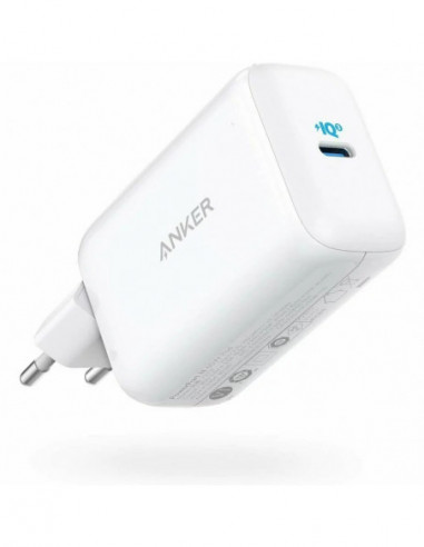 Încărcătoare fără fir USB Charger Anker PowerPort III Pod 65W- USB-C- PowerIQ 3.0- PPS- 3 travel plugs included (USUKEU)- white
