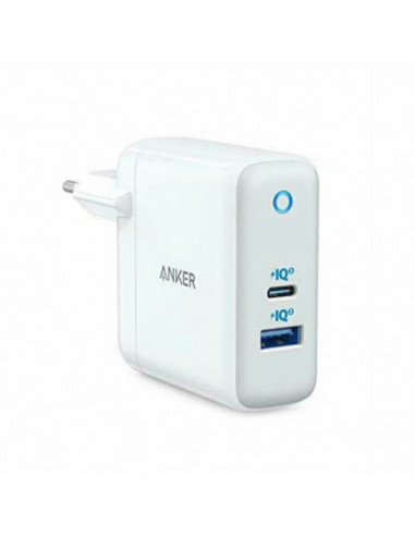 Încărcătoare fără fir USB Charger Anker PowerPort+ Atom PowerIQ 3.0- USB-C 45W- USB-A 15W- Power Delivery- white
