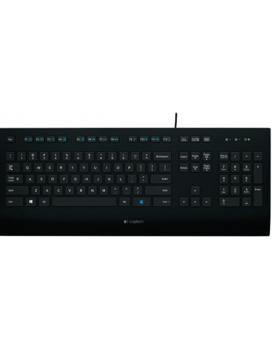 Клавиатуры Logitech Logitech Keyboard K280e for Business- USB- Splash-protected- US INTL- black