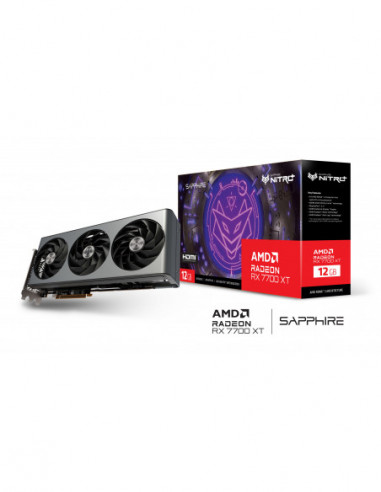 Videocartele SAPPHIRE Sapphire NITRO+ Radeon RX 7700 XT 12GB GDDR6 192Bit 259918000Mhz- 2xHDMI- 2xDP- Triple Fan- SP: 3456- AMD