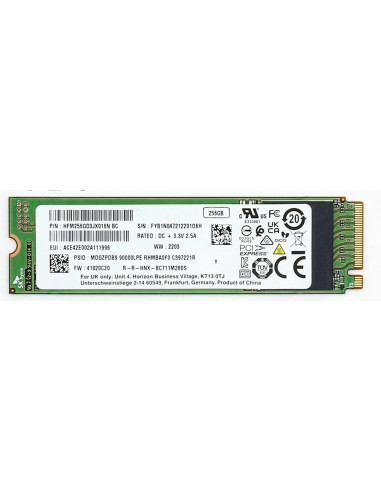 M.2 PCIe NVMe SSD M.2 NVMe SSD 256GB SK Hynix BC711- Interface: PCIe3.0 x4 NVMe 1.3- M2 Type 2280 S3 form factor- Sequential Re