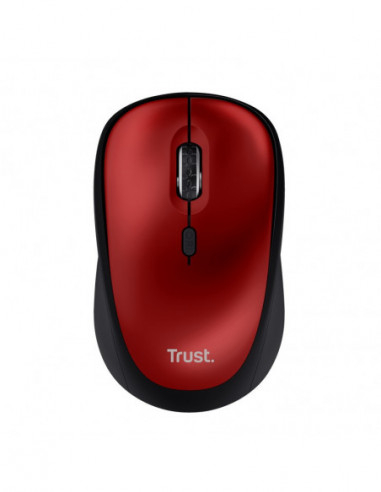 Мыши Trust Trust Yvi + Eco Wireless Silent Mouse-Red- 8m 2.4GHz- Micro receiver- 800-1600 dpi- 4 button- AA battery- USB