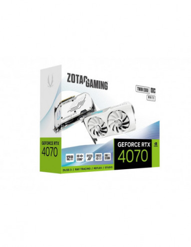 Видеокарты ZOTAC ZOTAC GeForce RTX 4070 Twin Edge OC White Edition 12GB GDDR6X- 192bit- 249021000Mhz- Ada LovelaceDLSS3- PCIeX16
