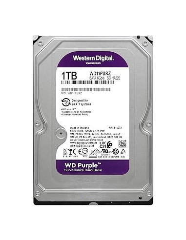 Unitate de stocare HDD 3.5 pentru desktop 3.5 HDD 1.0TB Western Digital WD11PURZ Caviar Purple- CMR Drive- 5400rpm- 64MB- SATAI