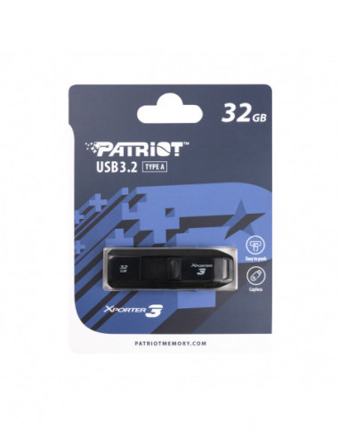 USB-накопители 32GB USB3.2 Patriot Xporter 3 Black- Portable and light weight (Read 80 MBytes)