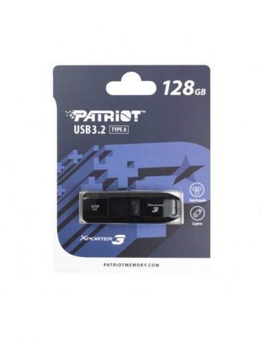 Unități flash USB 128GB USB3.2 Patriot Xporter 3 Black- Portable and light weight (Read 80 MBytes)