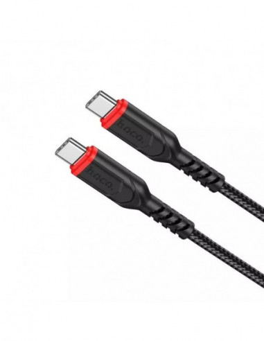 Cabluri Cable USB-C to USB-C HOCO “X59 Victory”- 2m- Black- up to 3A- Laptop up to 60W charging- Charching Data Cable- Outer