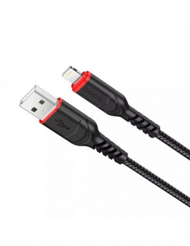 Cabluri Cable USB to Lightning HOCO “X59 Victory”- 2m- Black- up to 3A- Charching Data Cable- Apple PD 20W fast charge- Oute