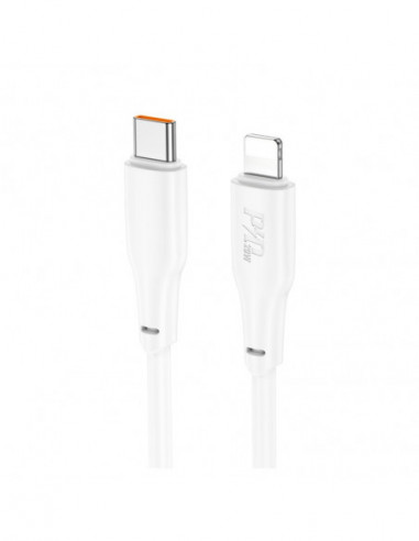Cabluri Cable USB-C to Lightning HOCO “X93 Force”- 2m- White- up to 3A- Charching Data Cable- Apple PD 20W fast charge- Oute