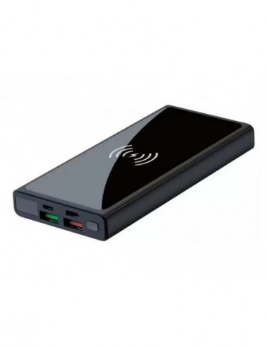 Baterii externe portabile 10000mAh PowerBank-XO PR141- 2 x USB-A + 2 x USB-C- QC22.5W+PD20W+Wireless 15W- Black