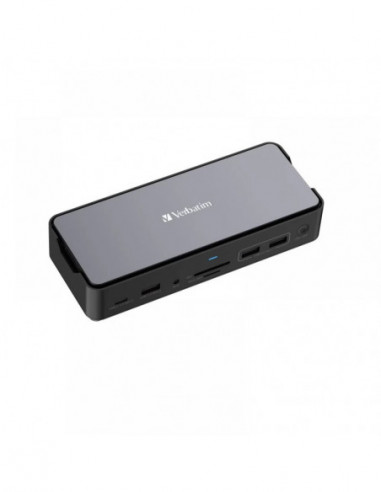 Cuplare și conectare Verbatim 15-in-1 USB-C Pro Docking Station CDS-15S- 15 Port with SSD slot- 2 x HDMI- up to 8K-30Hz 1 x DP-