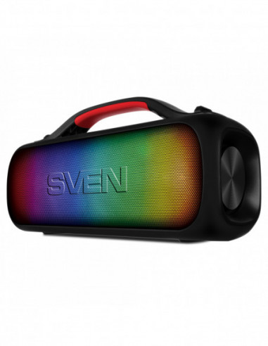 Boxe portabile SVEN SVEN PS-360 Black- Bluetooth Waterproof Portable Speaker- 24W RMS- Dynamic switchable RGB backlight- Water