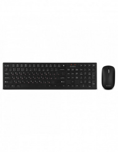 Tastaturi SVEN SVEN KB-C2550W- Wireless Keyboard Mouse- Scissors key- 2.4GHz- (109 keys- 5+12 Fn-keys) + Mouse (2 + 1 scroll wh