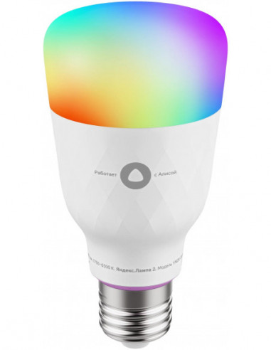 Smart освещение LED Bulb YANDEX Smart Bulb E27 with Alisa- Smart Wi-Fi RGB LED Bulb E27 with Dimmable Light- RGB- Color Tempera