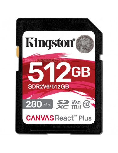 Carduri digitale securizate 512GB SD Class10 UHS-II U3 (V60) Kingston Canvas React Plus V60- Ultimate- Read: 280Mbs- Write: 100