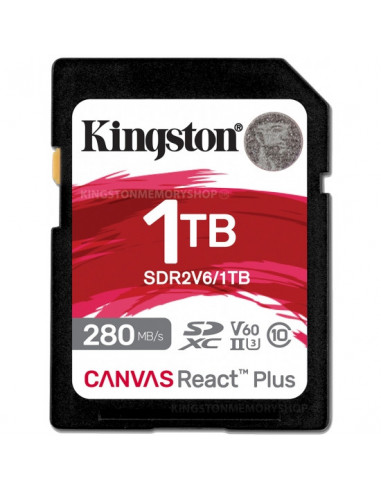 Carduri digitale securizate 1.0TB SD Class10 UHS-II U3 (V60) Kingston Canvas React Plus V60- Ultimate- Read: 280Mbs- Write: 100