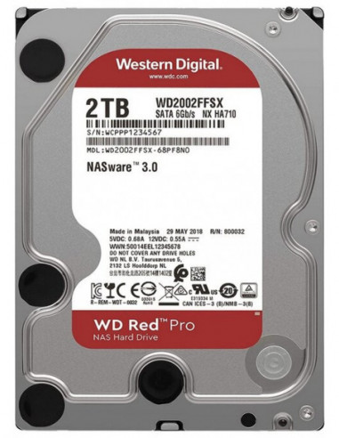 Настольное хранилище HDD 3.5 3.5 HDD 2.0TB Western Digital WD2002FFSX Caviar Red PRO Enterprise NAS- CMR Drive- 7200rpm- 64MB- 