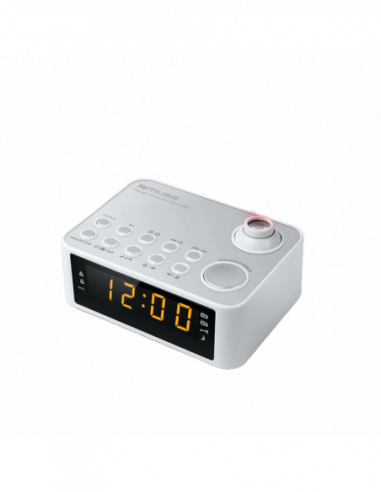 Портативный колонки с радиочасами MUSE M-178 PW- Tuner FM- Clocks- White