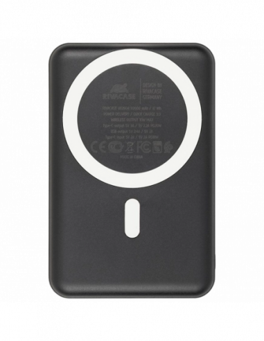 Baterii externe portabile Power Bank Rivacase 10000 mAh- Magsafe 15W + QCPD20W- VA2604- Black