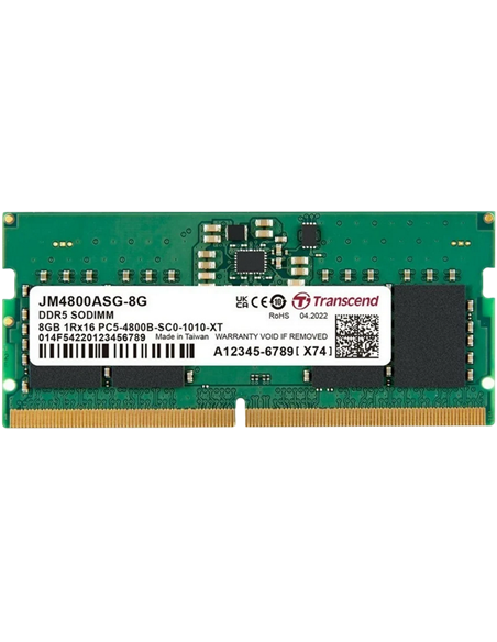 Memorie RAM Transcend JM4800ASG-8G, DDR5 SDRAM, 4800 MHz, 8GB, JM4800ASG-8G