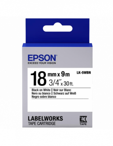 Cartuș de etichete Epson Tape Cartridge EPSON 18mm9m Standart- BalckWhite- LK-5WBN C53S655006