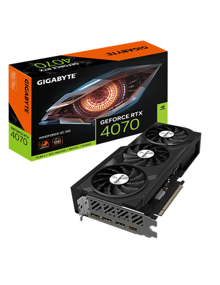 Видеокарта Gigabyte GV-N4070WF3OC-12GD, 12ГБ GDDR6X 192бит 