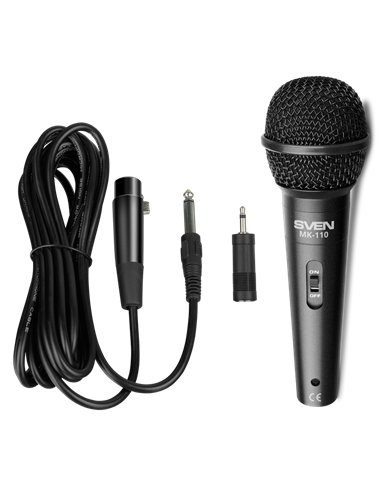 Microfon Karaoke SVEN MK-110, Cu fir, Negru