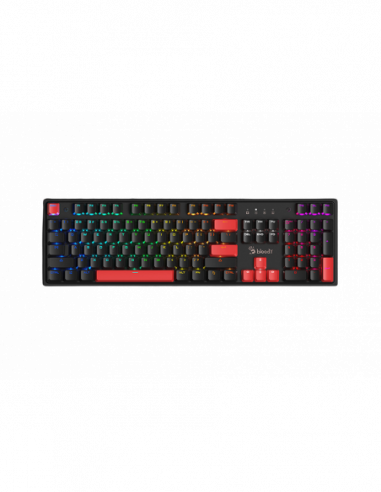 Tastaturi pentru jocuri Bloody Gaming Keyboard Bloody S510R- Mechanical- BLMS Linear SW- Double-Shot Keycaps- Macro- Onboard Mem